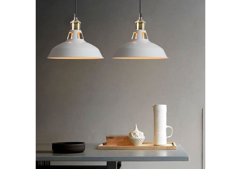 Suspension style rétro industriel "MANACOR" avec dôme en métal - LN1106-B - Barcelona LED