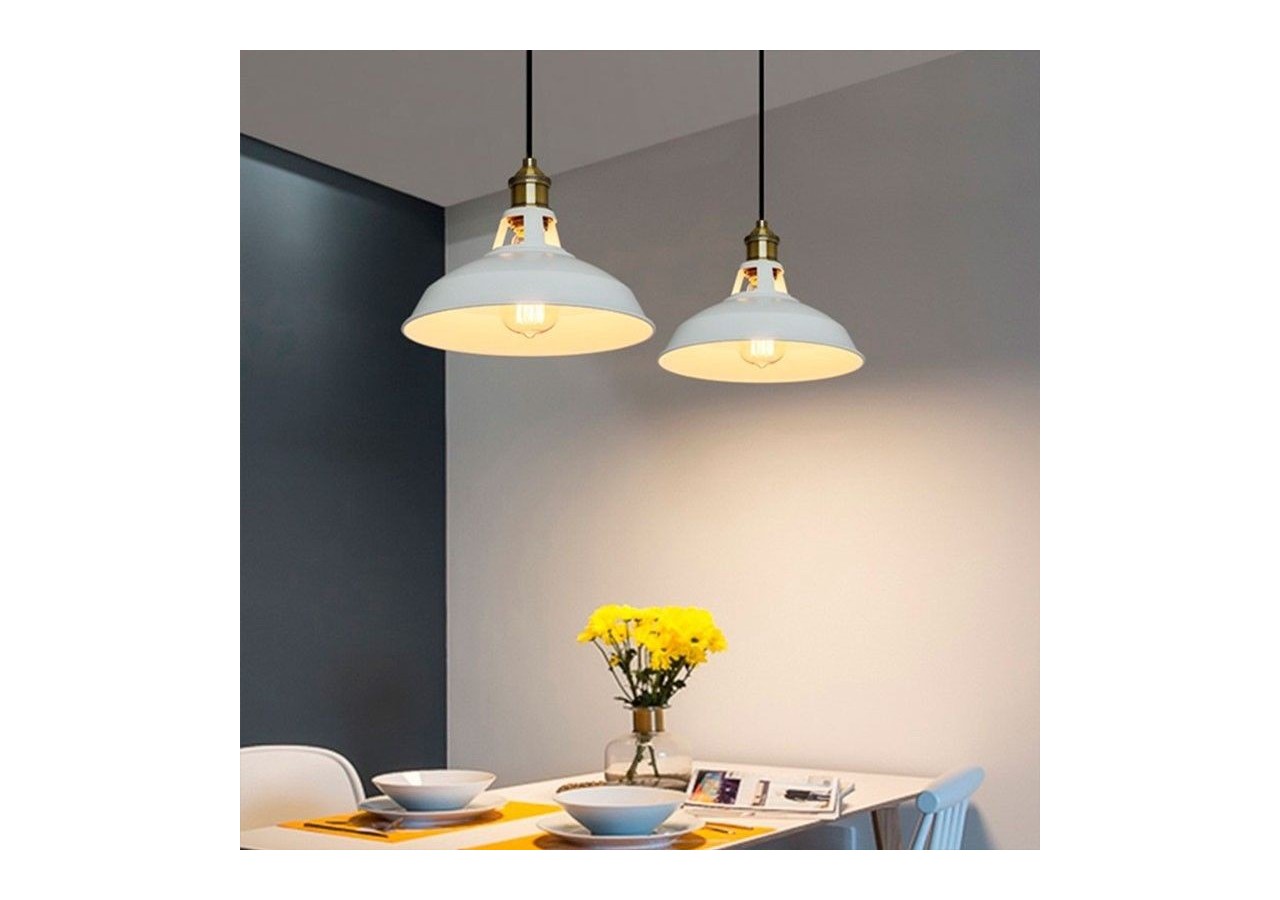 Suspension style rétro industriel "MANACOR" avec dôme en métal - LN1106-B - Barcelona LED