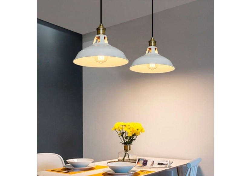 Suspension style rétro industriel "MANACOR" avec dôme en métal - LN1106-B - Barcelona LED