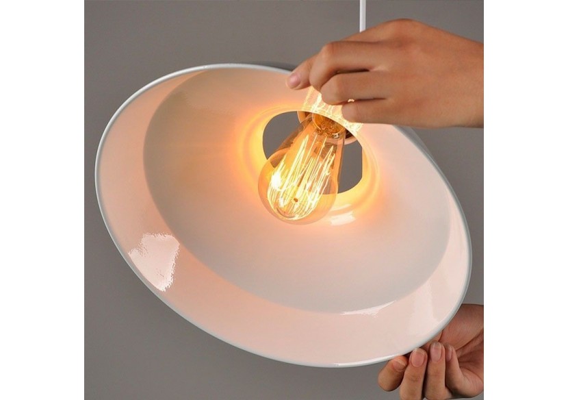 Suspension style rétro industriel "MANACOR" avec dôme en métal - LN1106-B - Barcelona LED