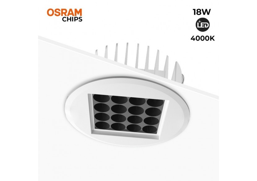 Spot LED encastrable 18W 24 degrés UGR18 puce Osram - B1257-B-BN - Barcelona LED Spot LED encastrable 18W 24 degrés UGR18 puce Osram - B1257-B-BN - Barcelona LED