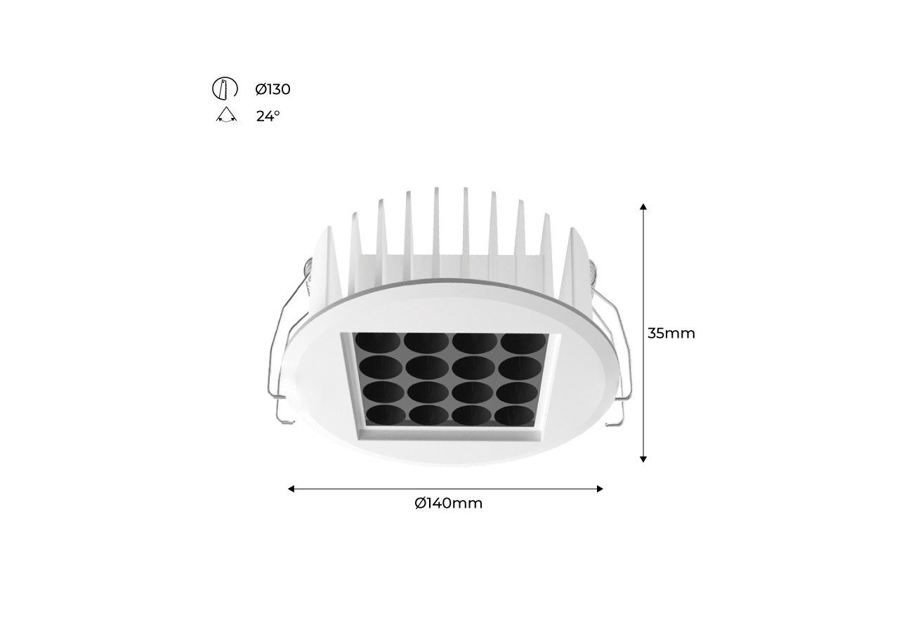 Spot LED encastrable 18W 24 degrés UGR18 puce Osram - B1257-B-BN - Barcelona LED