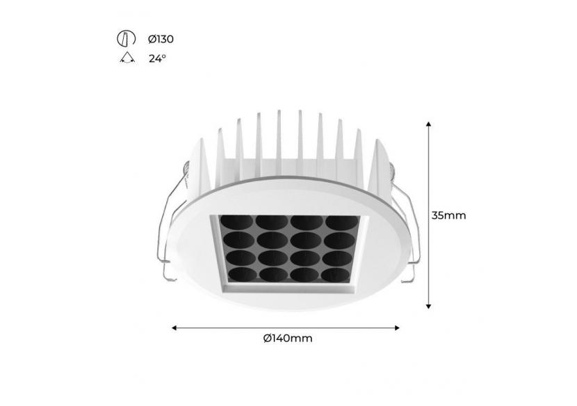 Spot LED encastrable 18W 24 degrés UGR18 puce Osram - B1257-B-BN - Barcelona LED Spot LED encastrable 18W 24 degrés UGR18 puce Osram - B1257-B-BN - Barcelona LED