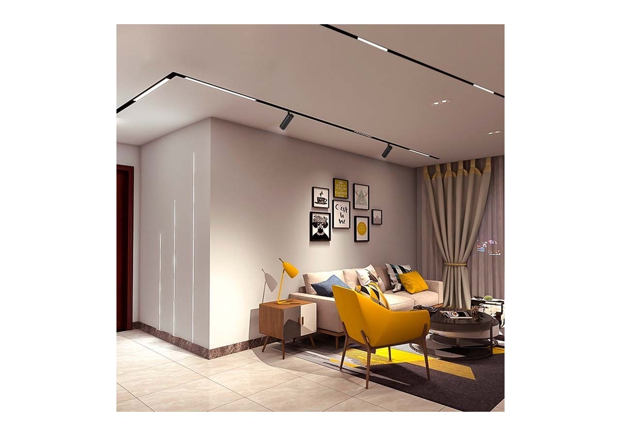 Rail magnétique intégré 20mm 48V-2 mètres - CMI-200-N - Barcelona LED