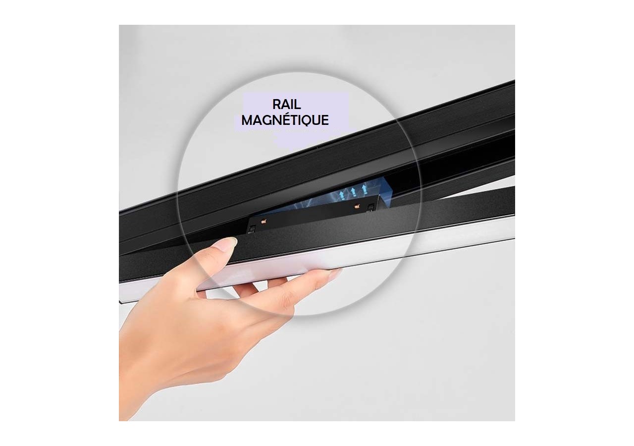 Rail magnétique intégré 20mm 48V-2 mètres - CMI-200-N - Barcelona LED