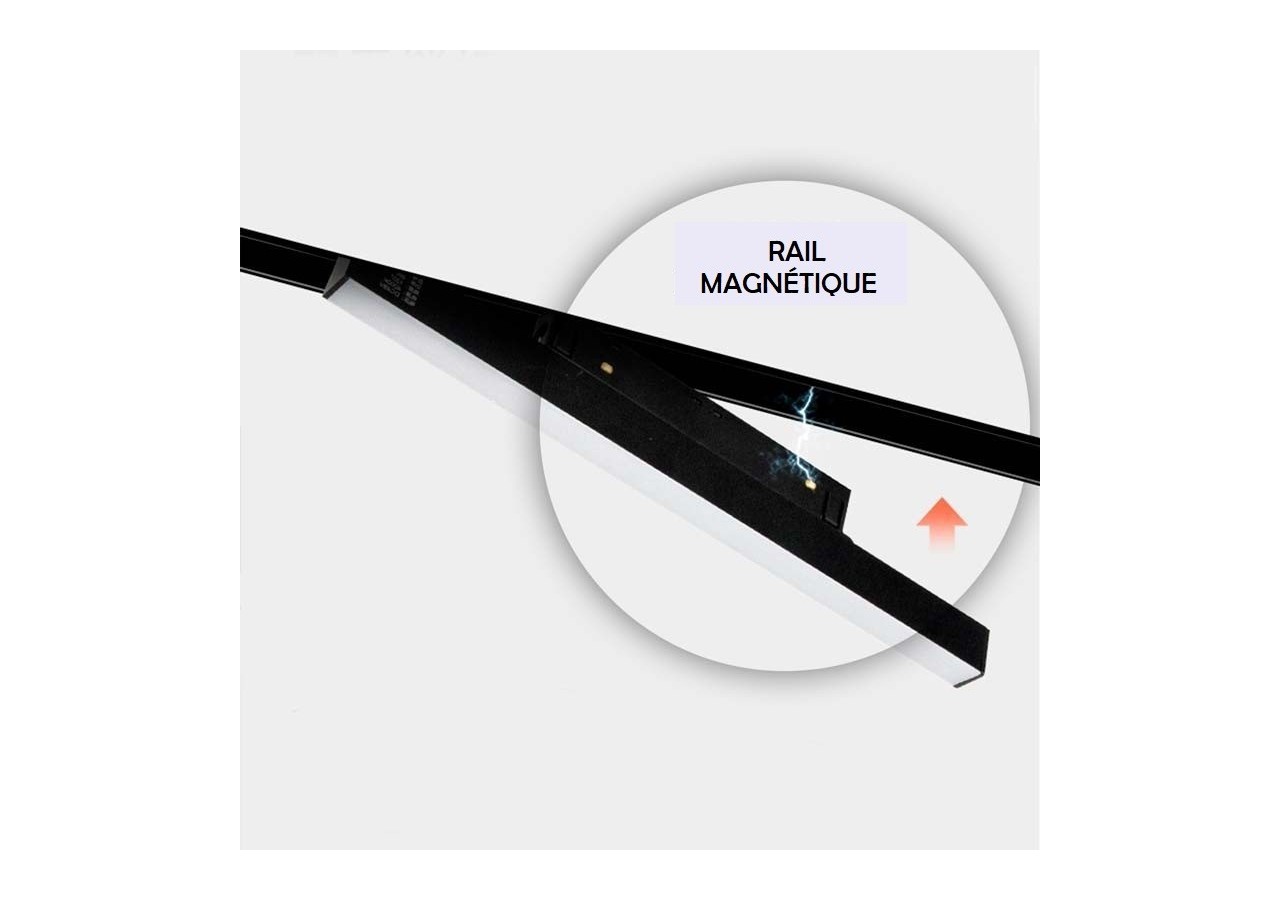 Rail magnétique intégré 20mm 48V-2 mètres - CMI-200-N - Barcelona LED