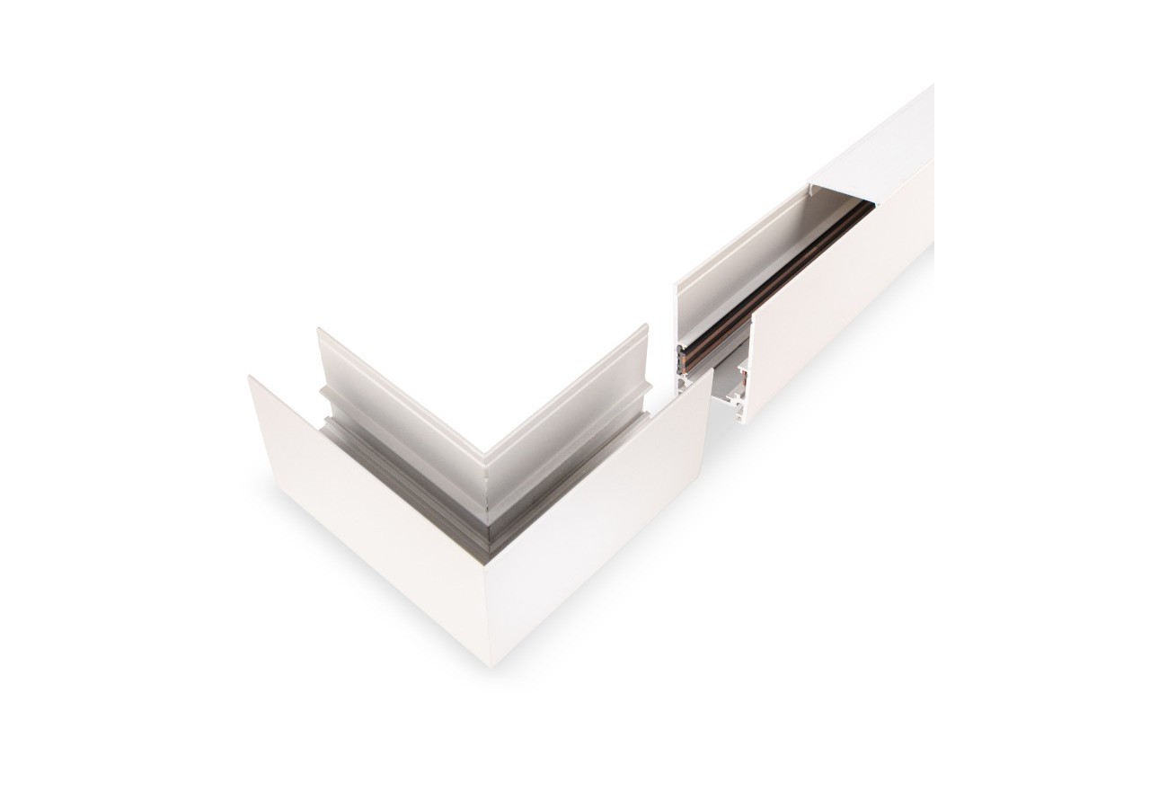Connecteur en L pour rails magnétiques en saillie 20mm-Horizontal - CMS-90H-B - Barcelona LED