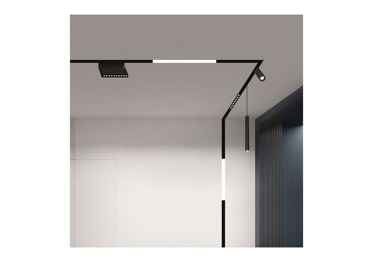 Connecteur en L pour rails magnétiques encastrés 20mm-Vertical - CME-90V-N - Barcelona LED