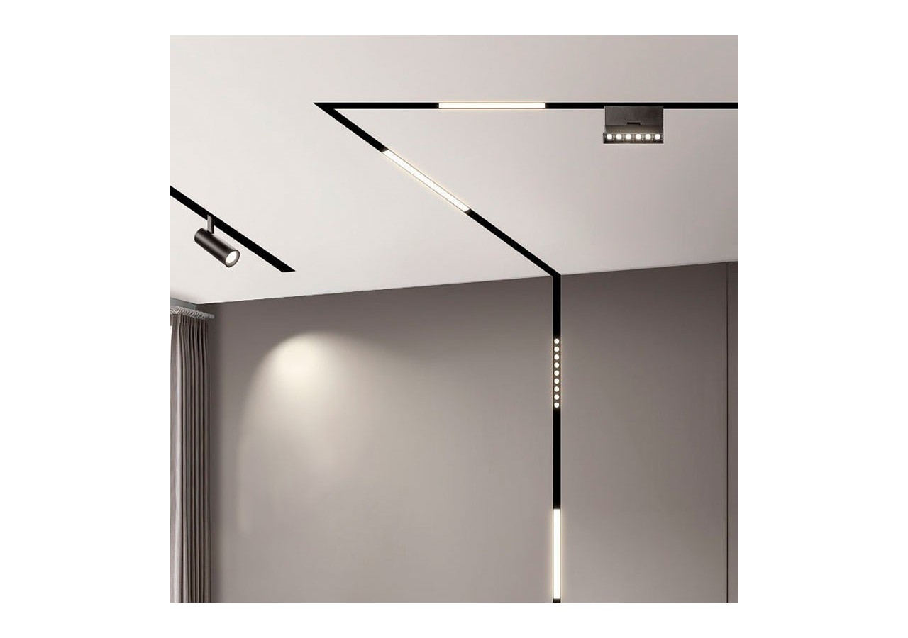 Connecteur en L pour rails magnétiques encastrés 20mm-Vertical - CME-90V-N - Barcelona LED