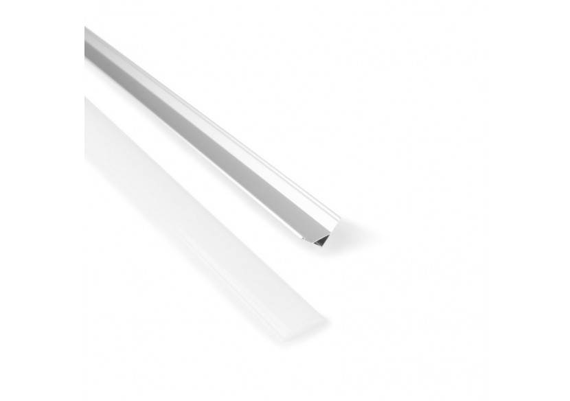 Profilé d'angle en aluminium avec diffuseur, 4 embouts et 4 clips-Ruban LED jusqu'à 12 mm-2 mètres - PXG-1616 - Barcelona LED Profilé d'angle en aluminium avec diffuseur, 4 embouts et 4 clips-Ruban LED jusqu'à 12 mm-2 mètres - PXG-1616 - Barcelona LED