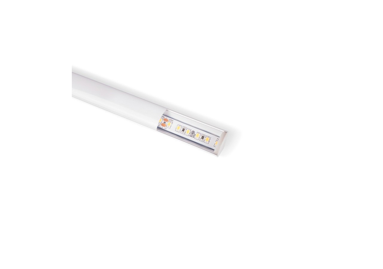 Profilé d'angle en aluminium avec diffuseur, 4 embouts et 4 clips-Ruban LED jusqu'à 12 mm-2 mètres - PXG-1616 - Barcelona LED