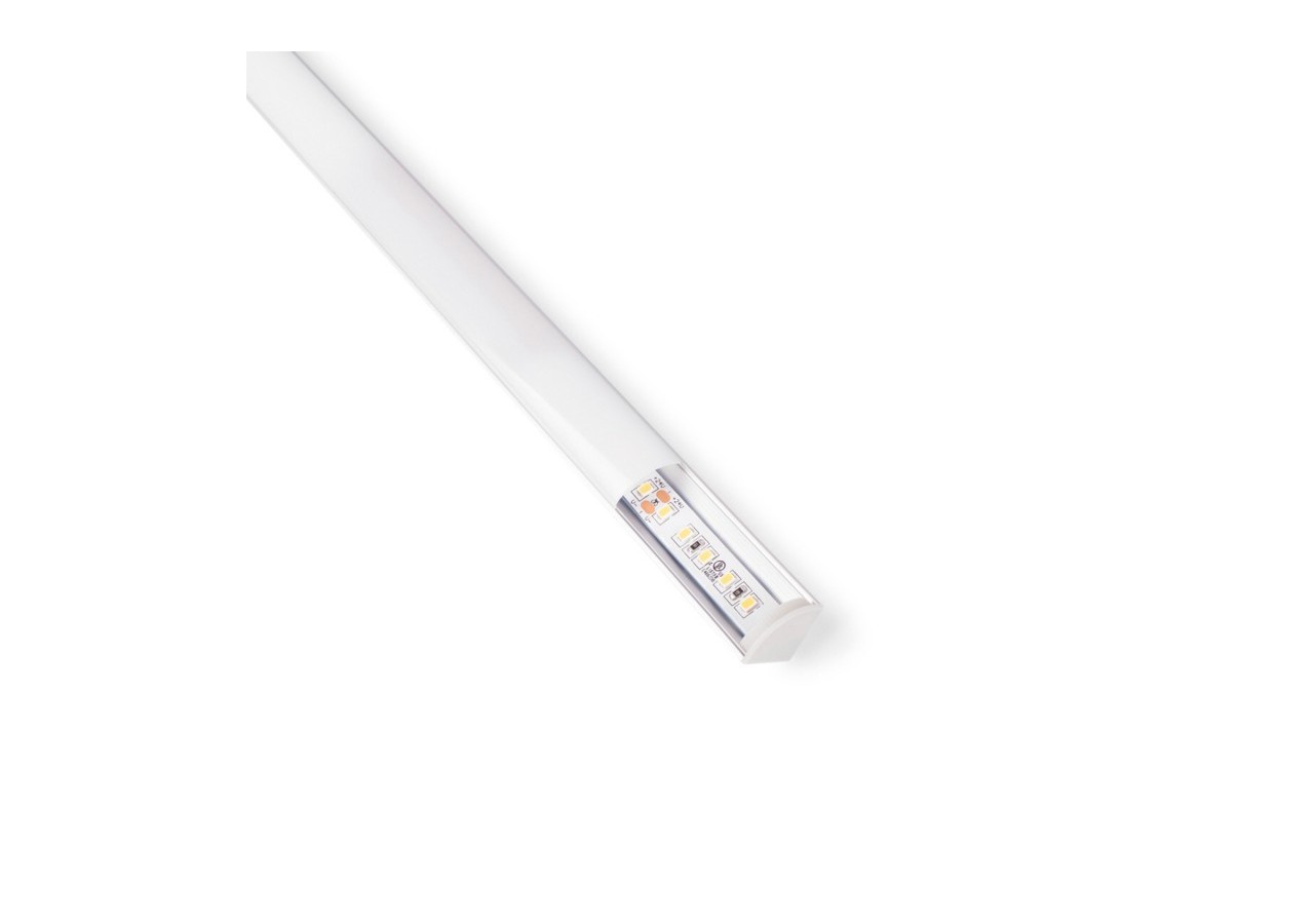 Profilé d'angle en aluminium avec diffuseur, 4 embouts et 4 clips-Ruban LED jusqu'à 12 mm-2 mètres - PXG-1616 - Barcelona LED