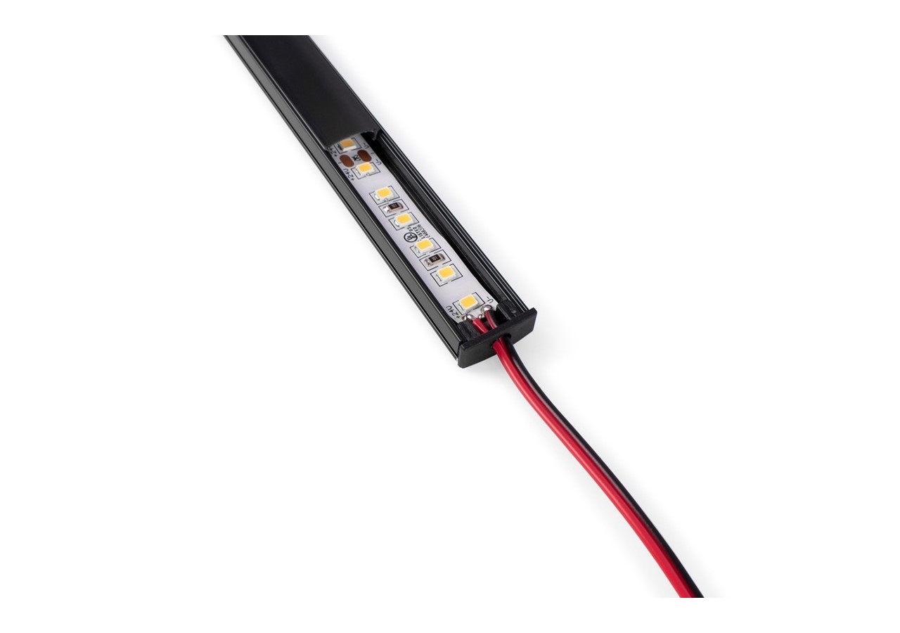 Profilé de surface en aluminium 2m avec diffuseur, 4 embouts 4 agrafes-Ruban LED jusqu'à 12 mm - PXG-204-N - Barcelona LED