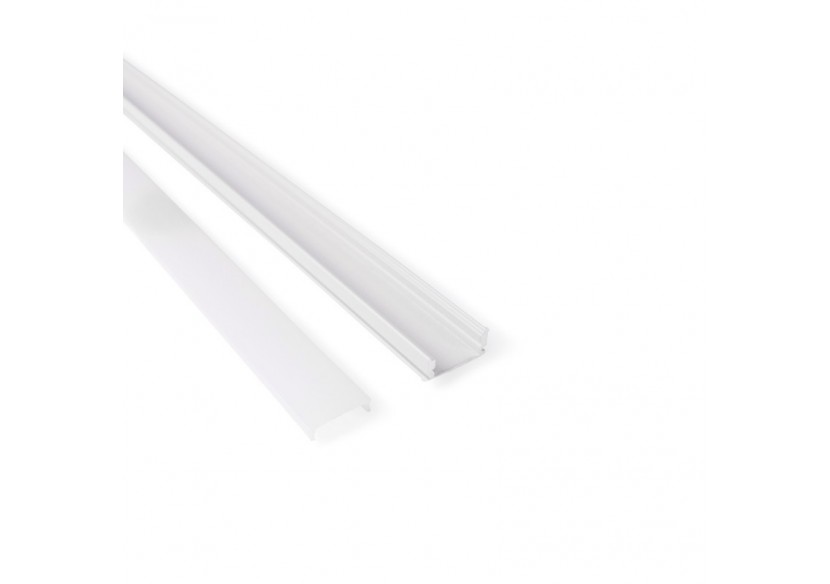Profilé de surface en aluminium 2m avec diffuseur, 4 embouts 4 agrafes-Ruban LED jusqu'à 12 mm - PXG-204-B - Barcelona LED Profilé de surface en aluminium 2m avec diffuseur, 4 embouts 4 agrafes-Ruban LED jusqu'à 12 mm - PXG-204-B - Barcelona LED