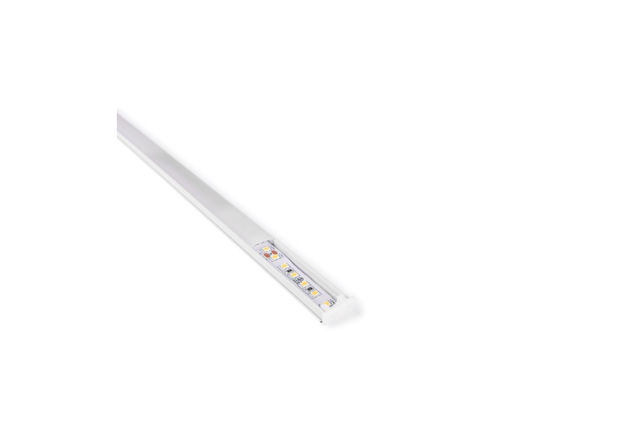 Profilé de surface en aluminium 2m avec diffuseur, 4 embouts 4 agrafes-Ruban LED jusqu'à 12 mm - PXG-204-B - Barcelona LED