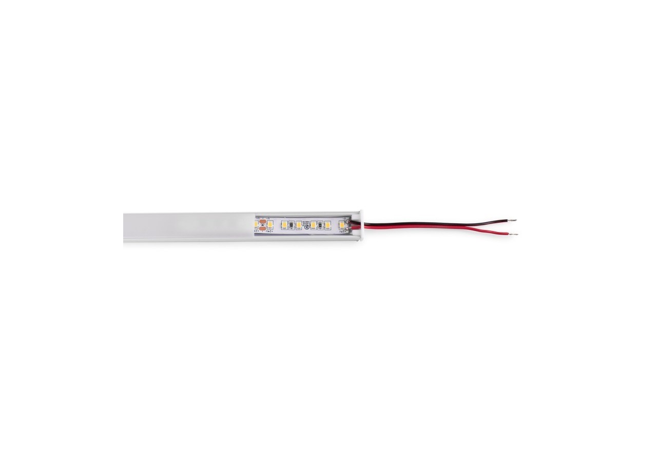 Profilé de surface en aluminium 2m avec diffuseur, 4 embouts 4 agrafes-Ruban LED jusqu'à 12 mm - PXG-204-B - Barcelona LED