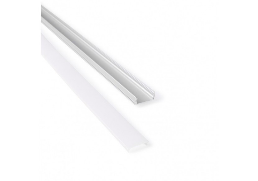 Profilé de surface en aluminium 2m avec diffuseur, 4 embouts 4 agrafes-Ruban LED jusqu'à 12 mm - PXG-204 - Barcelona LED Profilé de surface en aluminium 2m avec diffuseur, 4 embouts 4 agrafes-Ruban LED jusqu'à 12 mm - PXG-204 - Barcelona LED