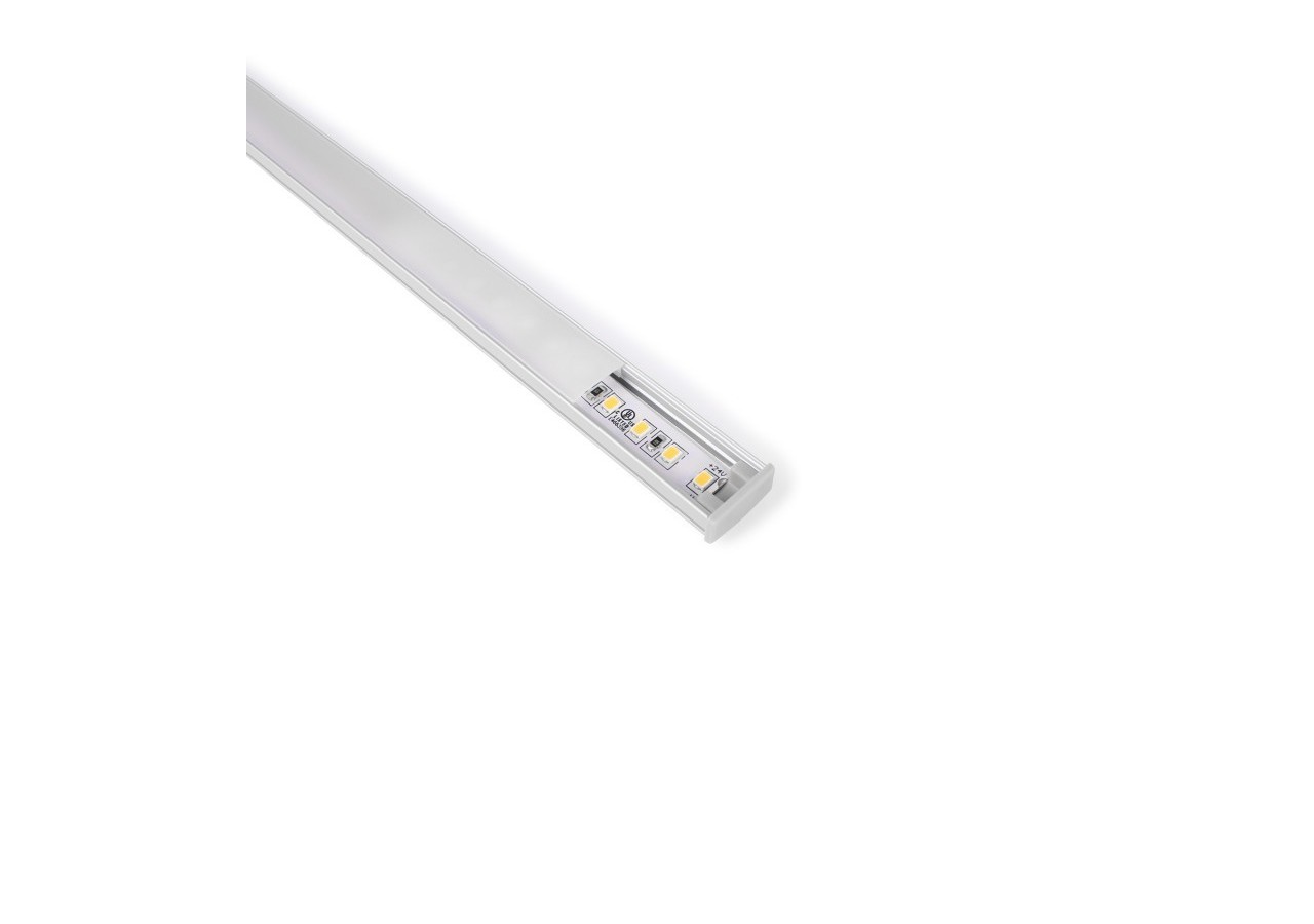 Profilé de surface en aluminium 2m avec diffuseur, 4 embouts 4 agrafes-Ruban LED jusqu'à 12 mm - PXG-204 - Barcelona LED