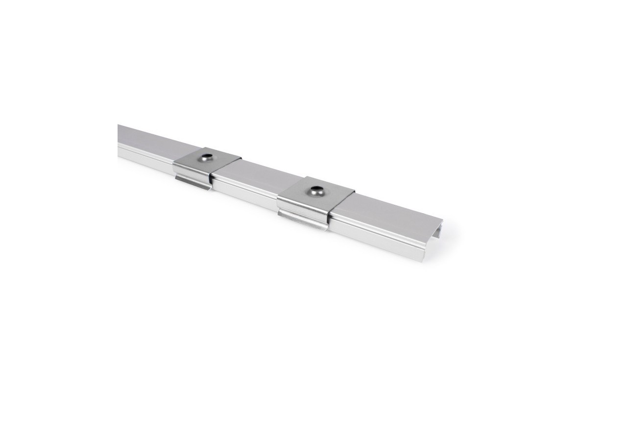 Profilé de surface en aluminium 2m avec diffuseur, 4 embouts 4 agrafes-Ruban LED jusqu'à 12 mm - PXG-204 - Barcelona LED