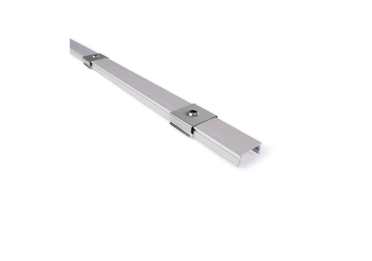 Profilé de surface en aluminium 2m avec diffuseur, 4 embouts 4 agrafes-Ruban LED jusqu'à 12 mm - PXG-204 - Barcelona LED
