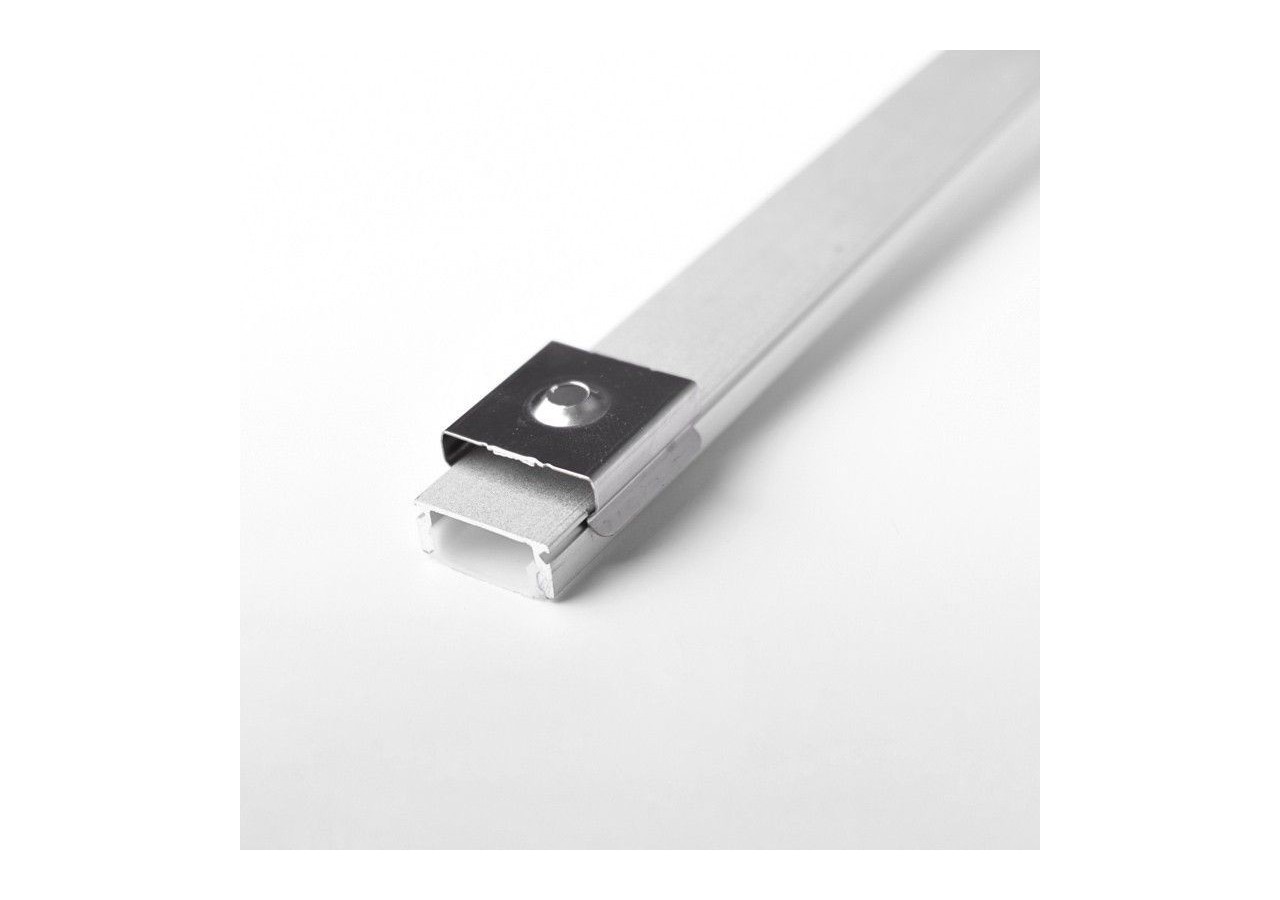 Profilé de surface en aluminium 2m avec diffuseur, 4 embouts 4 agrafes-Ruban LED jusqu'à 12 mm - PXG-204 - Barcelona LED