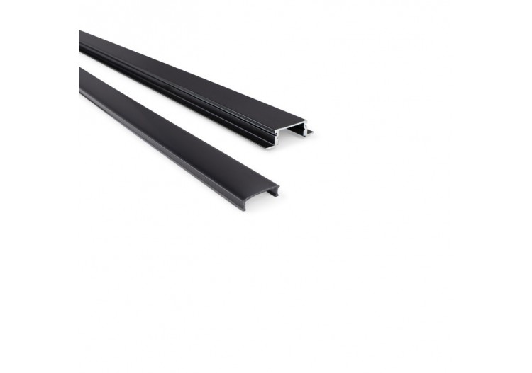 Profilé encastrable en aluminium avec diffuseur et 4 embouts-Ruban LED jusqu'à 12 mm-2 mètres - PXG-205-N - Barcelona LED 2