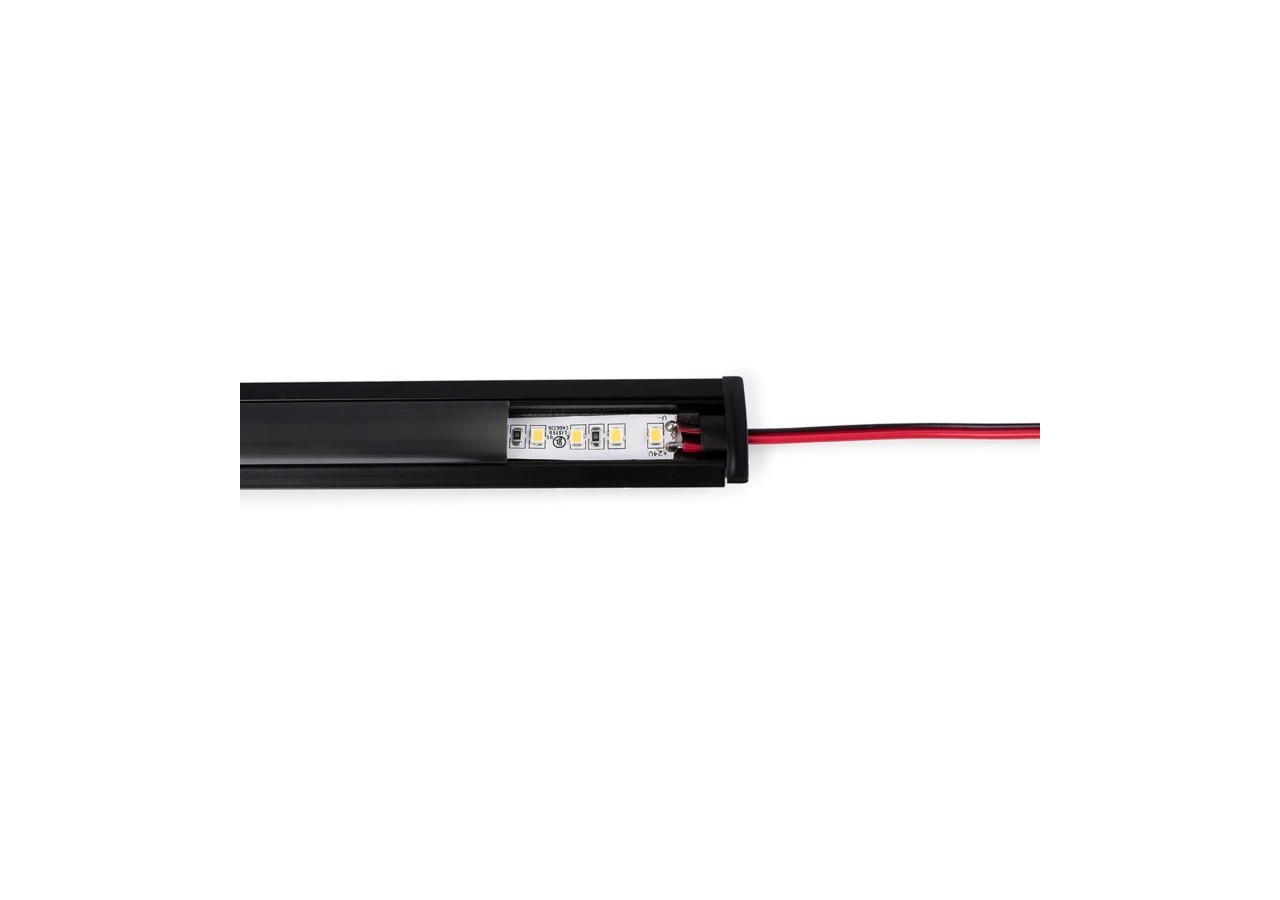 Profilé encastrable en aluminium avec diffuseur et 4 embouts-Ruban LED jusqu'à 12 mm-2 mètres - PXG-205-N - Barcelona LED