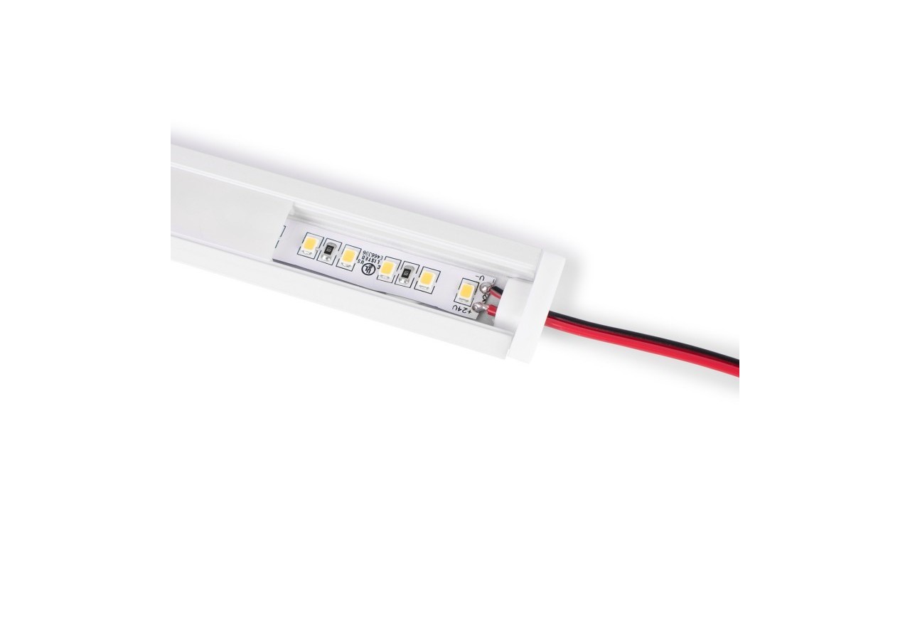 Profilé encastrable en aluminium avec diffuseur et 4 embouts-Ruban LED jusqu'à 12 mm-2 mètres - PXG-205-B - Barcelona LED