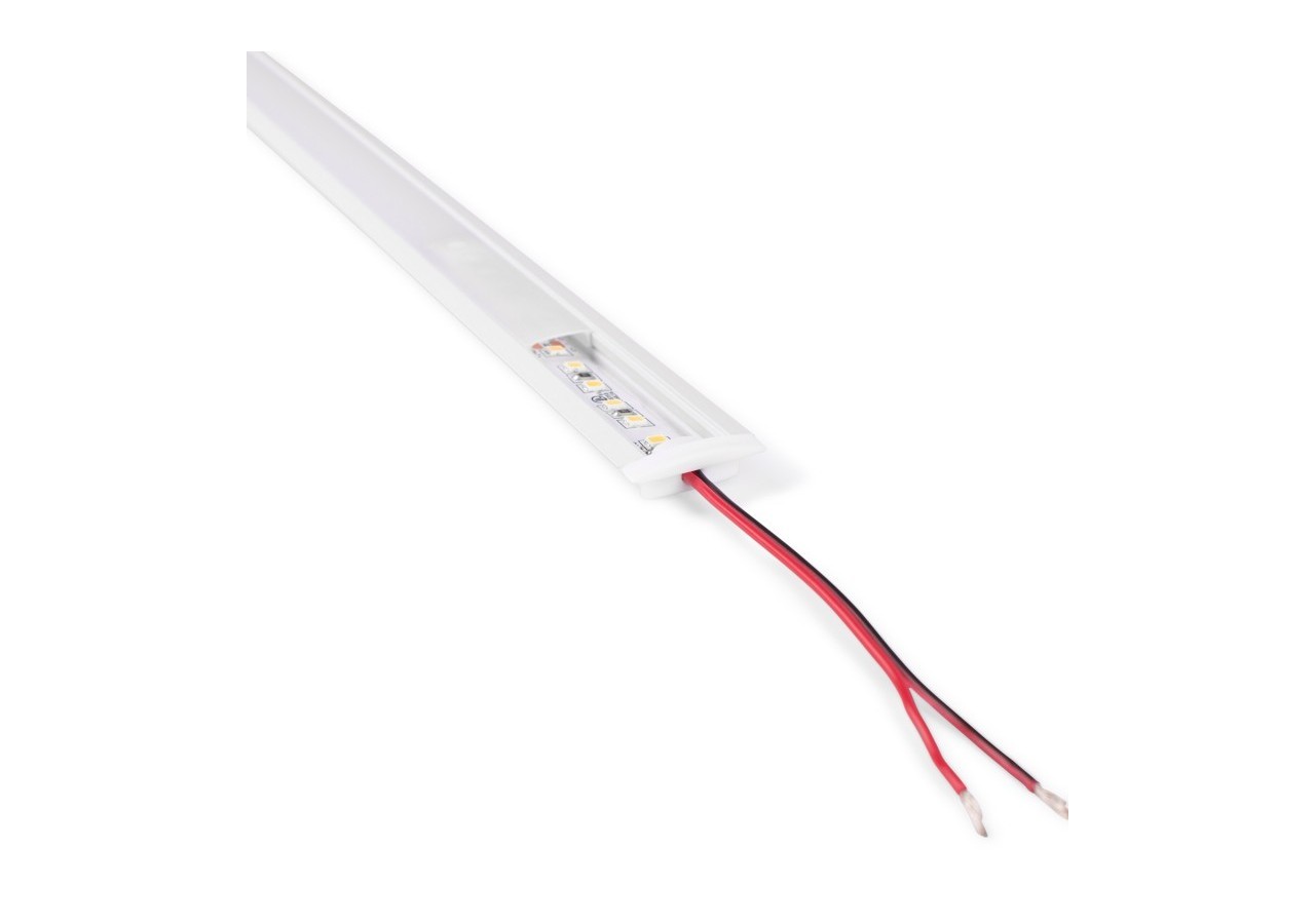 Profilé encastrable en aluminium avec diffuseur et 4 embouts-Ruban LED jusqu'à 12 mm-2 mètres - PXG-205-B - Barcelona LED