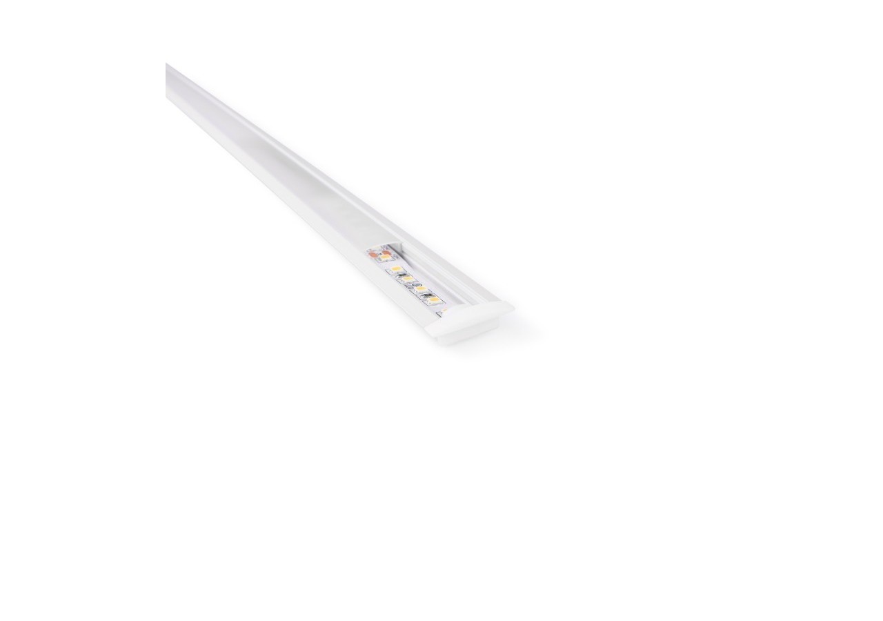 Profilé encastrable en aluminium avec diffuseur et 4 embouts-Ruban LED jusqu'à 12 mm-2 mètres - PXG-205-B - Barcelona LED