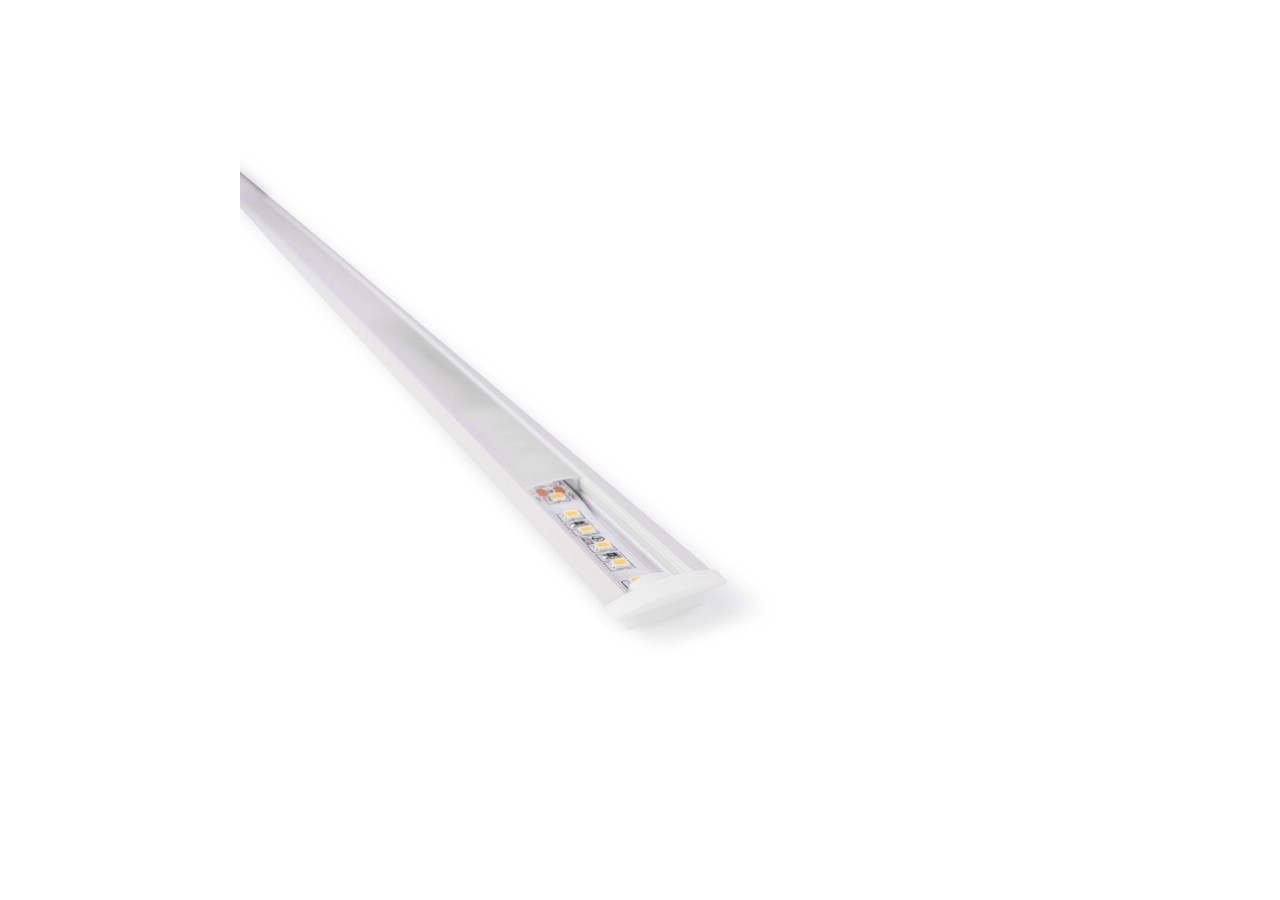 Profilé encastrable en aluminium avec diffuseur et 4 embouts-Ruban LED jusqu'à 12 mm-2 mètres - PXG-205-B - Barcelona LED