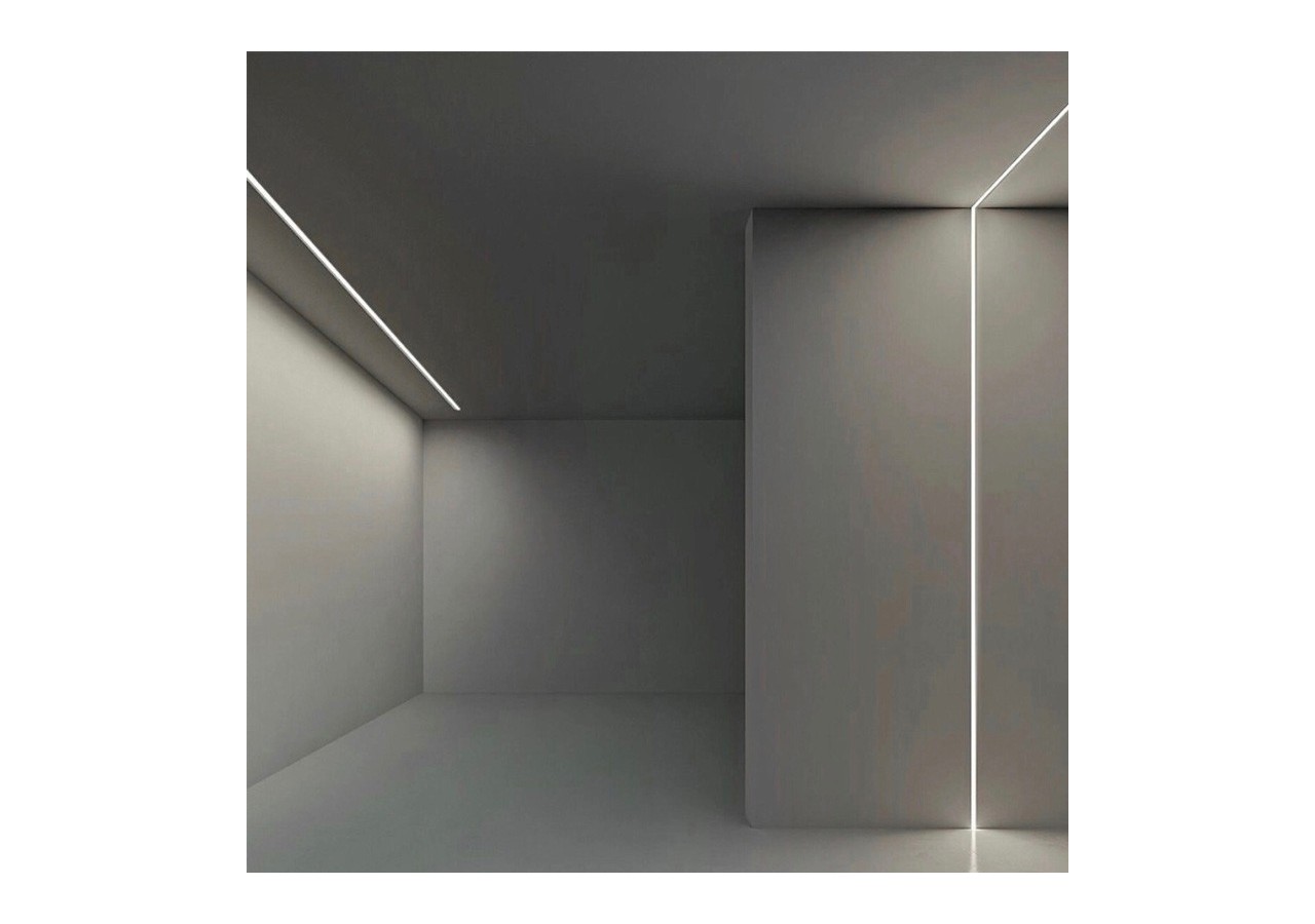 Profilé encastrable en aluminium avec diffuseur et 4 embouts-Ruban LED jusqu'à 12 mm-2 mètres - PXG-205-B - Barcelona LED