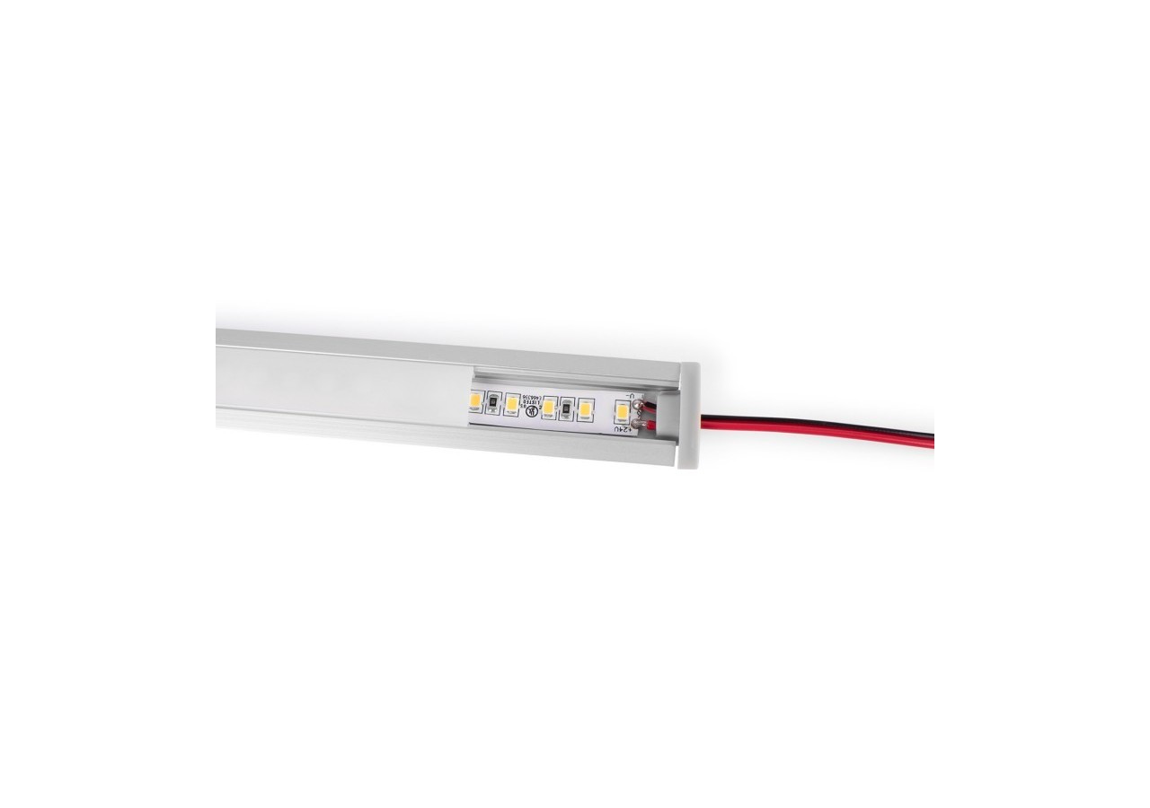 Profilé encastrable en aluminium avec diffuseur et 4 embouts-Ruban LED jusqu'à 12 mm-2 mètres - PXG-205 - Barcelona LED