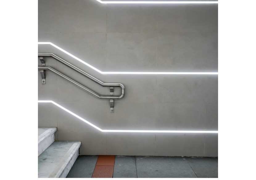 Profilé encastrable en aluminium avec diffuseur et 4 embouts-Ruban LED jusqu'à 12 mm-2 mètres - PXG-205 - Barcelona LED Profilé encastrable en aluminium avec diffuseur et 4 embouts-Ruban LED jusqu'à 12 mm-2 mètres - PXG-205 - Barcelona LED