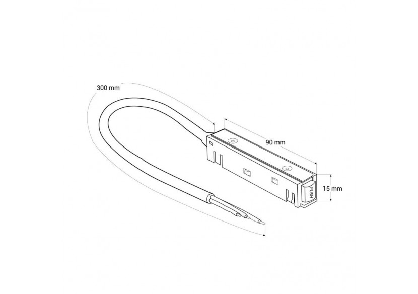 Connecteur d'alimentation avec câble pour rail magnétique-48V - CM-I-B - Barcelona LED Connecteur d'alimentation avec câble pour rail magnétique-48V - CM-I-B - Barcelona LED