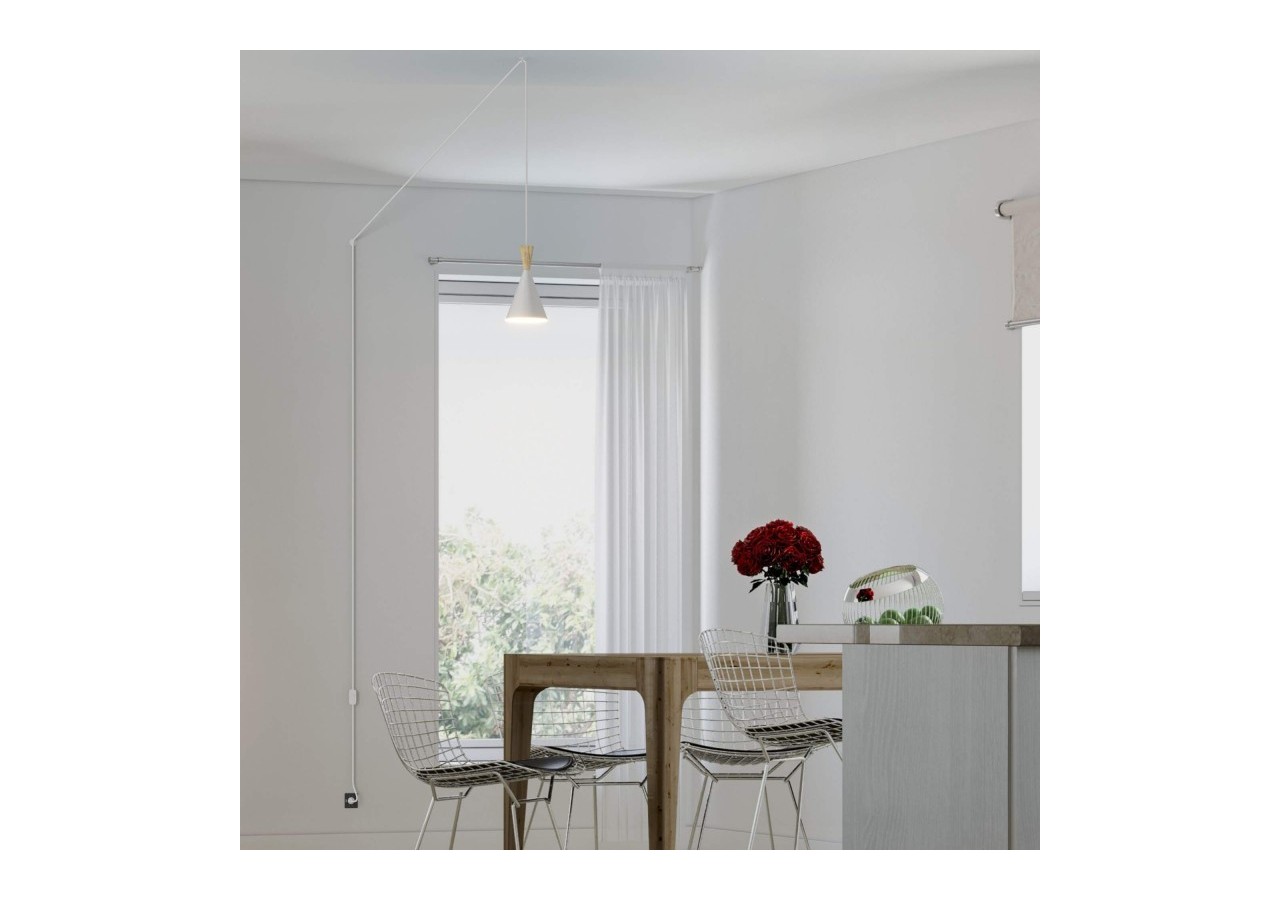 Suspension scandinave en métal et bois avec prise "Lima" - LN3012-EU-B - Barcelona LED
