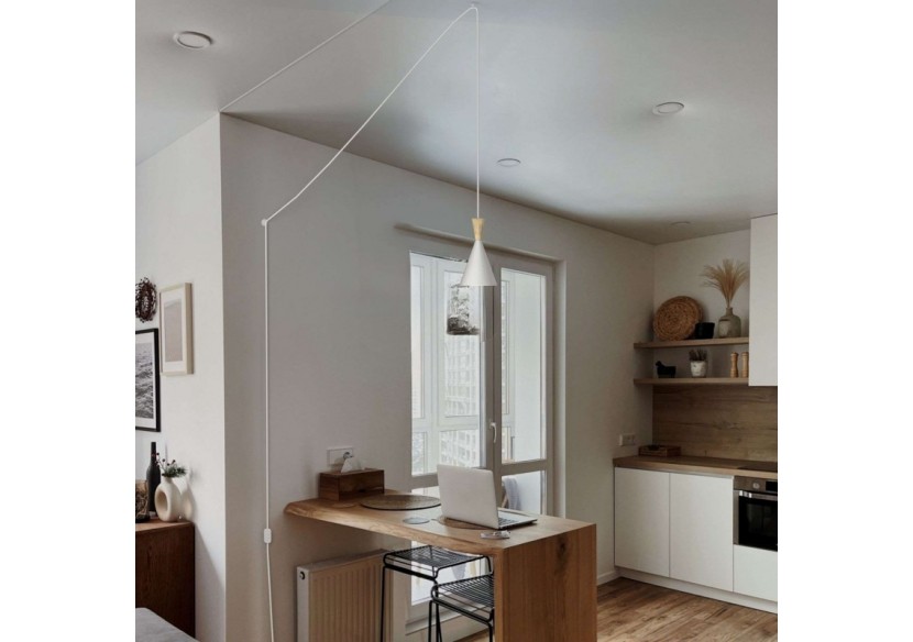 Suspension scandinave en métal et bois avec prise "Lima" - LN3012-EU-B - Barcelona LED Suspension scandinave en métal et bois avec prise "Lima" - LN3012-EU-B - Barcelona LED