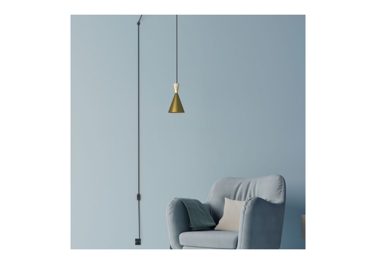 Suspension scandinave en métal et bois avec prise "Lima" - LN3012-EU-D - Barcelona LED