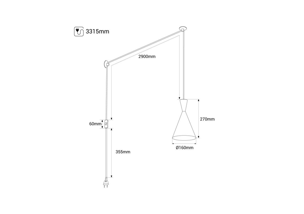 Suspension scandinave en métal et bois avec prise "Lima" - LN3012-EU-D - Barcelona LED