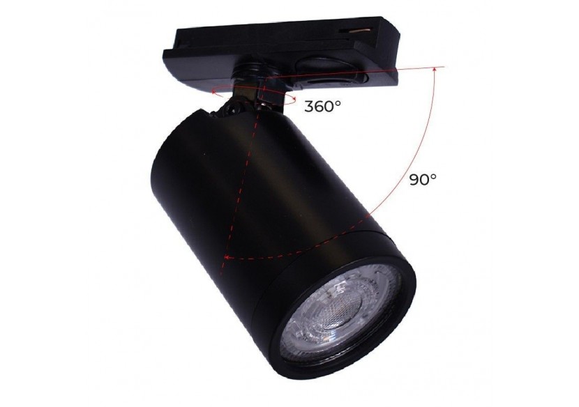Spot sur rail monophasé avec douille GU10 - B989-N - Barcelona LED Spot sur rail monophasé avec douille GU10 - B989-N - Barcelona LED