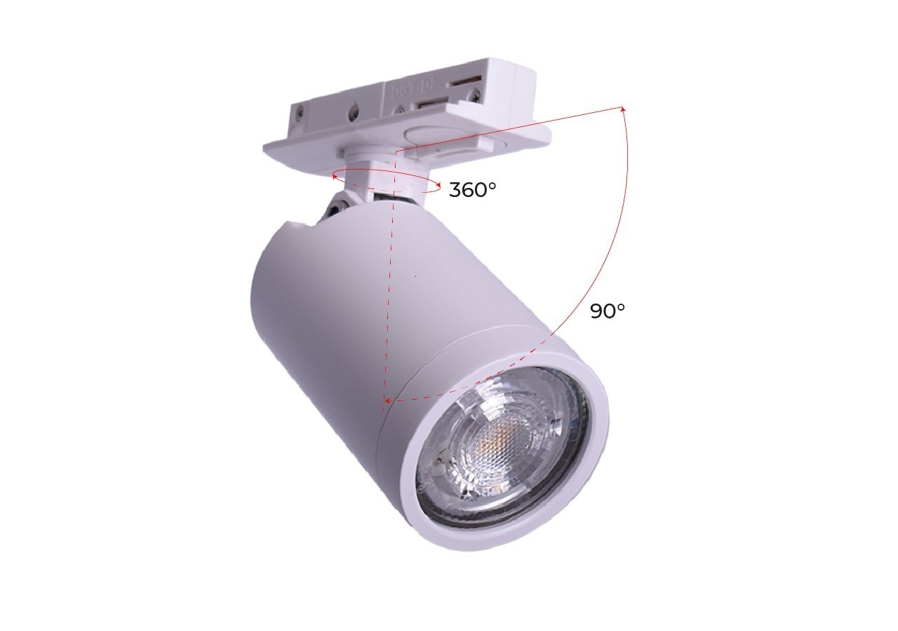 Spot sur rail monophasé avec douille GU10 - B989-B - Barcelona LED