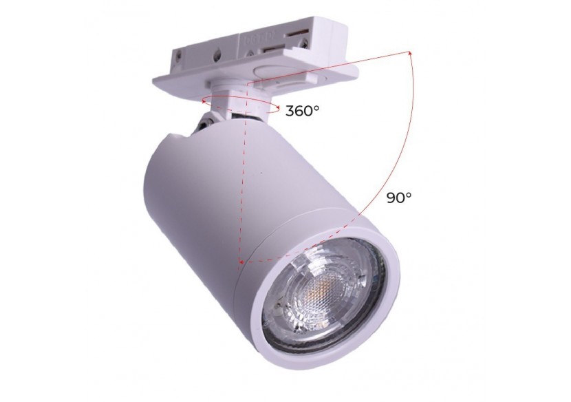 Spot sur rail monophasé avec douille GU10 - B989-B - Barcelona LED Spot sur rail monophasé avec douille GU10 - B989-B - Barcelona LED