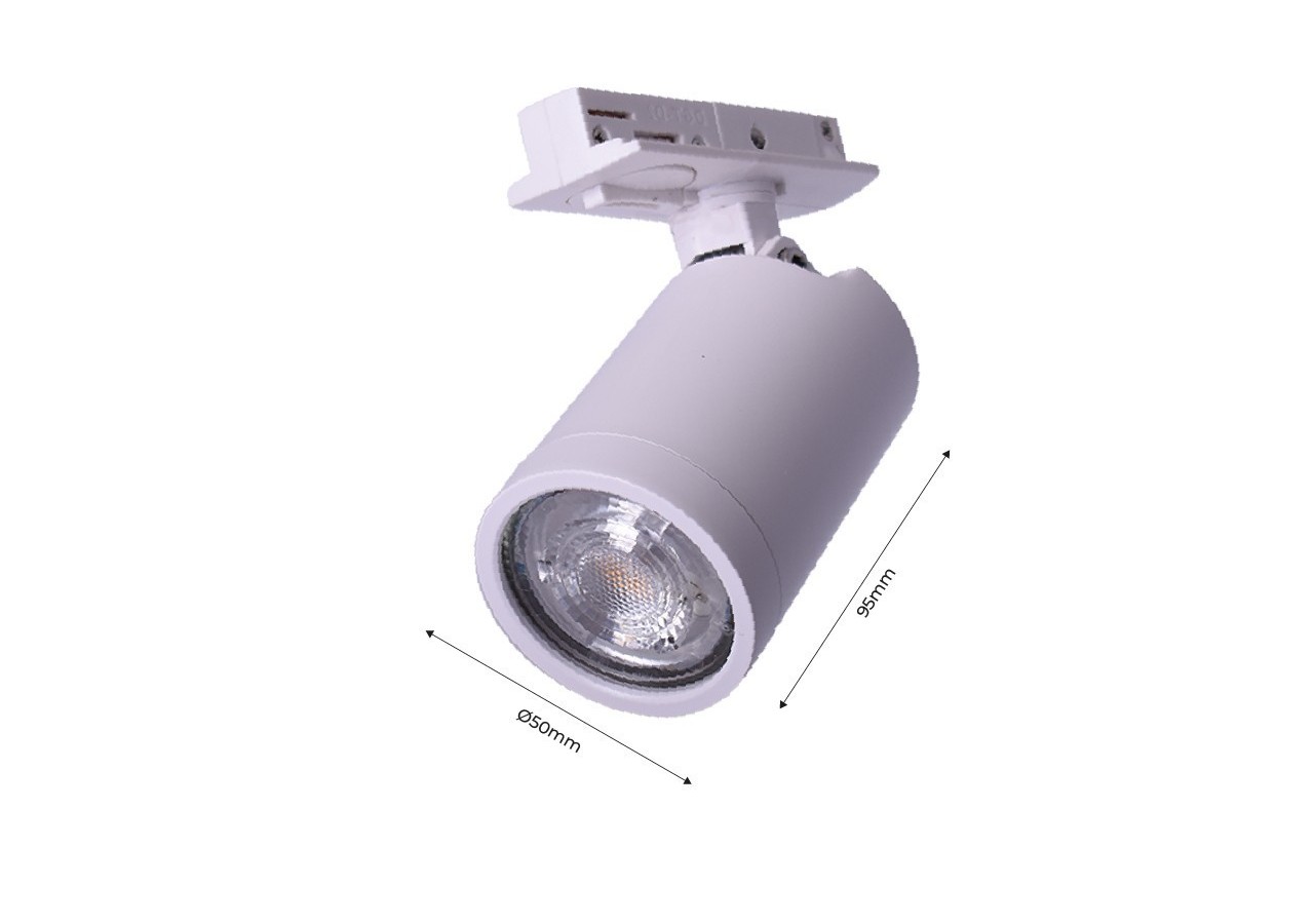 Spot sur rail monophasé avec douille GU10 - B989-B - Barcelona LED