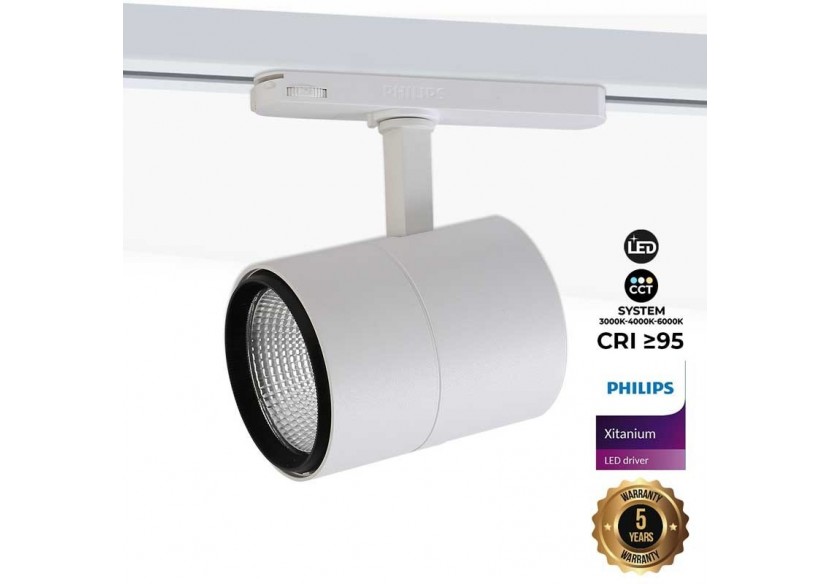 Spot LED sur rail triphasé CCT 42W-CRI 95-Driver Philips Xitanium intégré - B00591-B-CCT - Barcelona LED Spot LED sur rail triphasé CCT 42W-CRI 95-Driver Philips Xitanium intégré - B00591-B-CCT - Barcelona LED