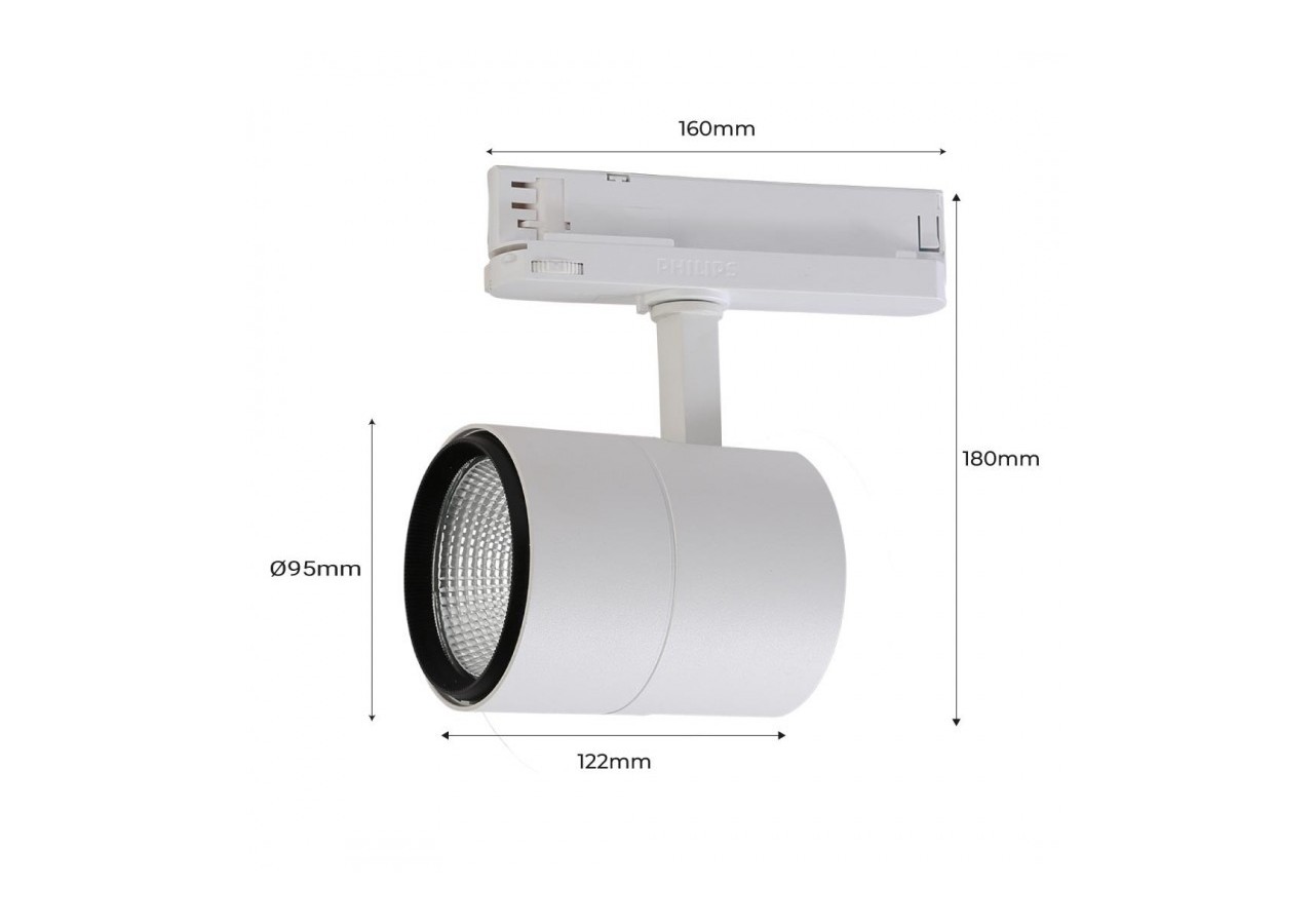 Spot LED sur rail triphasé CCT 42W-CRI 95-Driver Philips Xitanium intégré - B00591-B-CCT - Barcelona LED