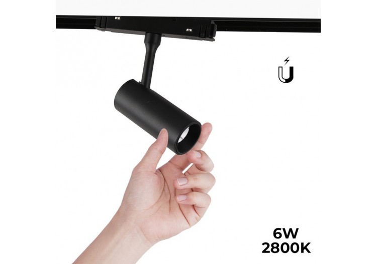 Spot LED sur rail magnétique 48V-6W-Noir - PMC-6W-N-BC - Barcelona LED