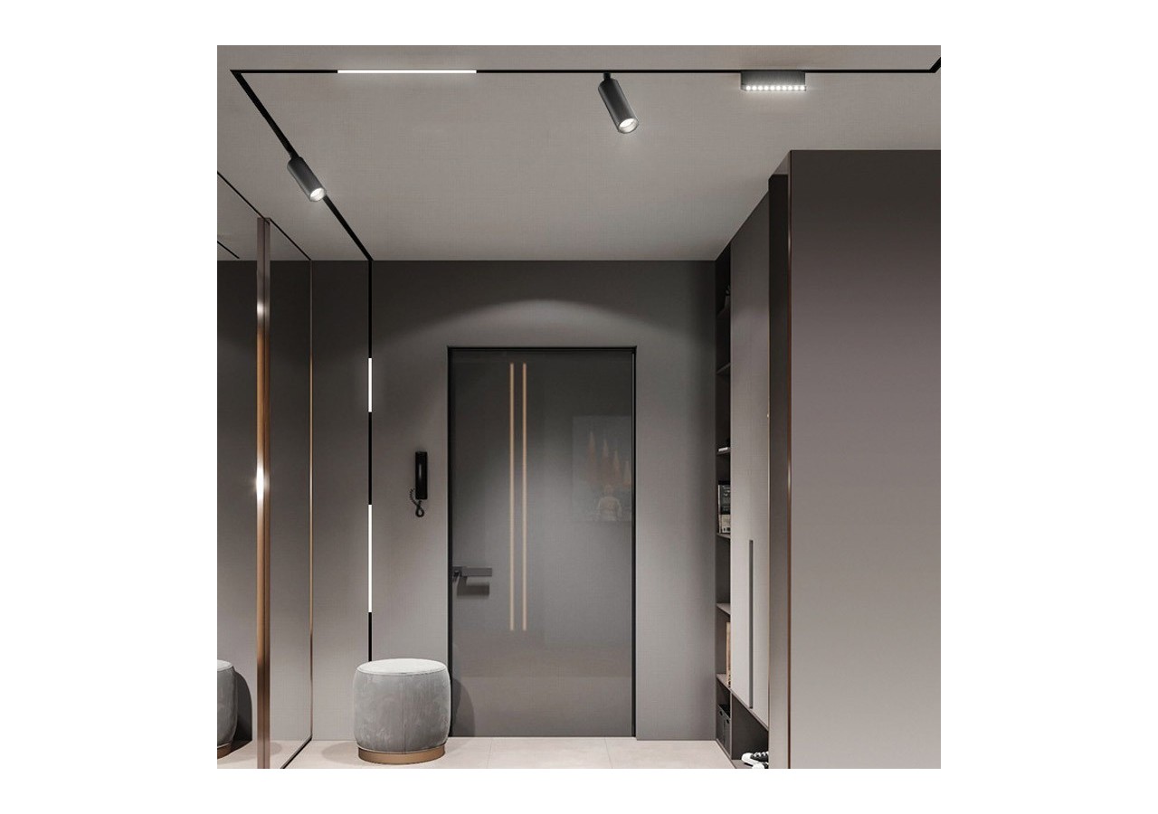 Spot LED sur rail magnétique 48V-6W-Noir - PMC-6W-N-BC - Barcelona LED