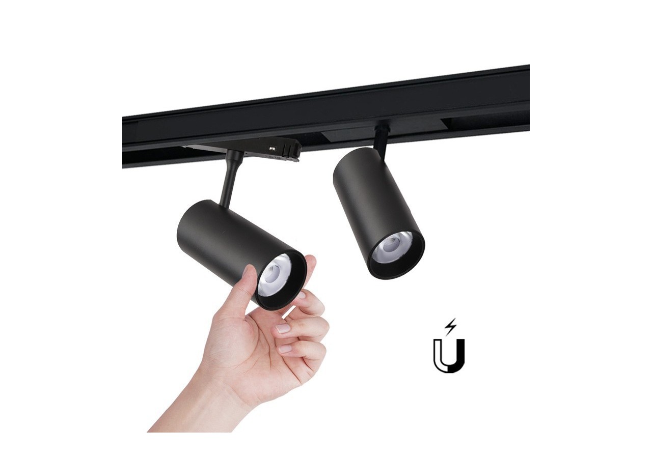 Spot LED sur rail magnétique 48V-18W-Noir - PMC-18W-N-BN - Barcelona LED