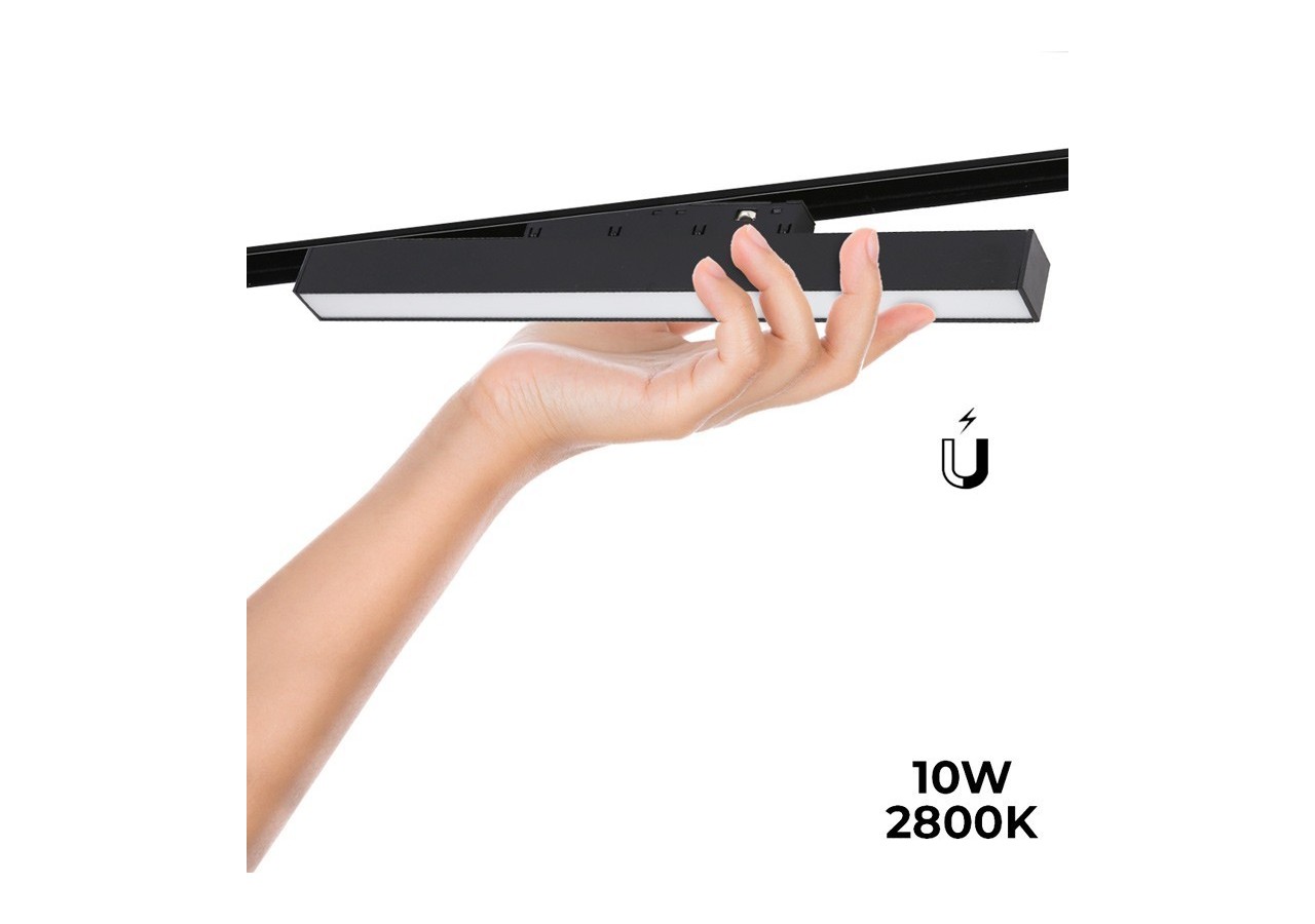 Spot LED linéaire opale sur rail magnétique 48V-10W-Noir - LM-300-N-BC - Barcelona LED
