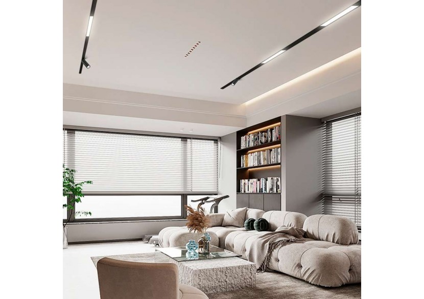 Spot LED linéaire opale sur rail magnétique 48V-10W-Noir - LM-300-N-BN - Barcelona LED Spot LED linéaire opale sur rail magnétique 48V-10W-Noir - LM-300-N-BN - Barcelona LED